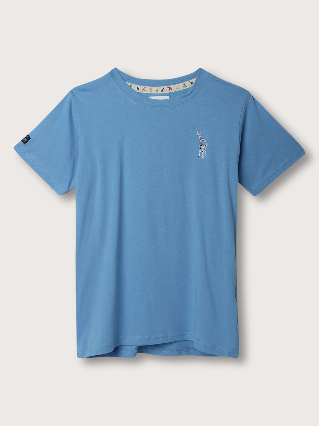 

Blue Giraffe Boys Round Neck T-shirt