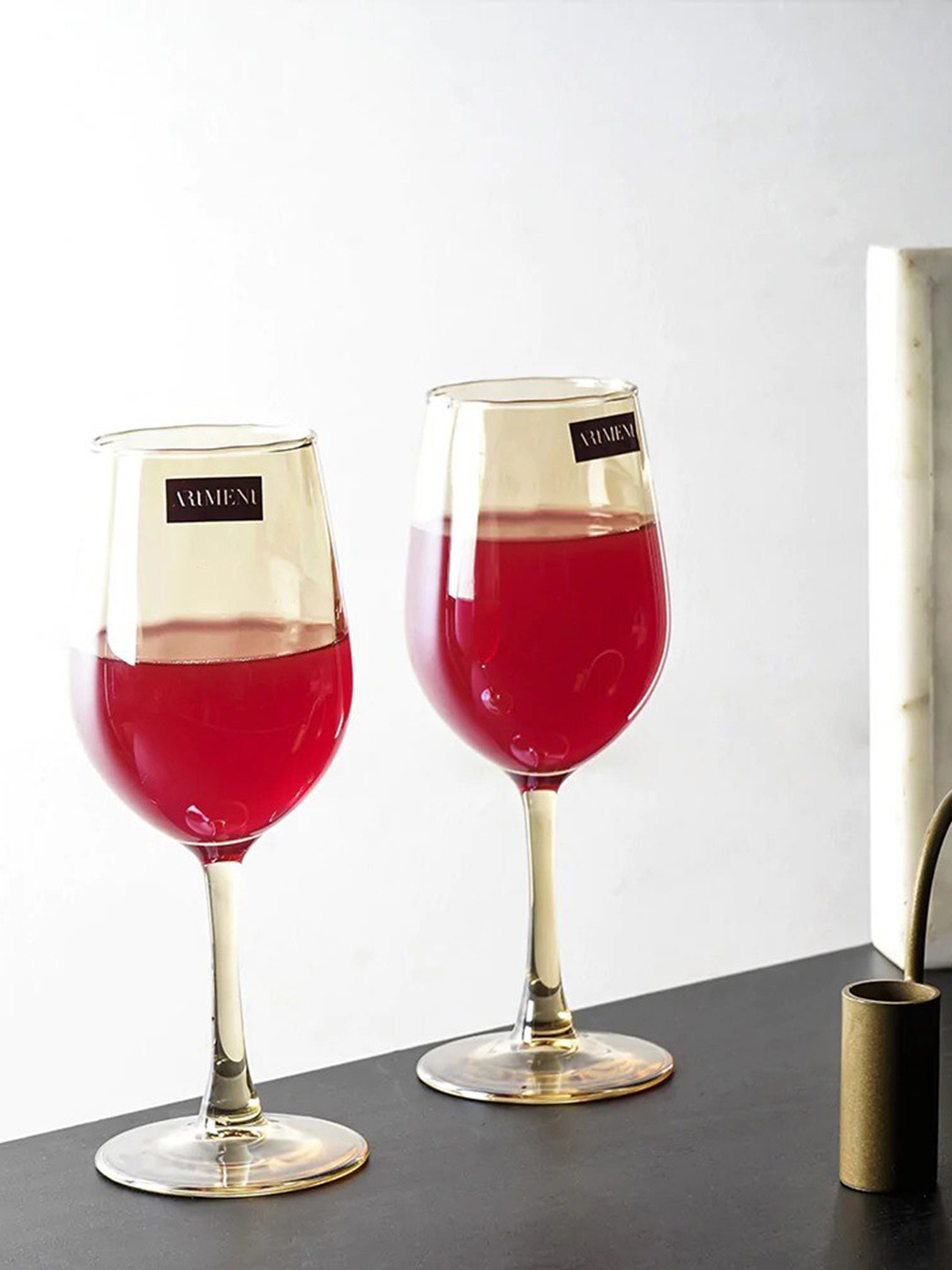 

THE ARTMENT Royal Ascot 4-Pcs Gold-Toned Wine Glasses 180 ML