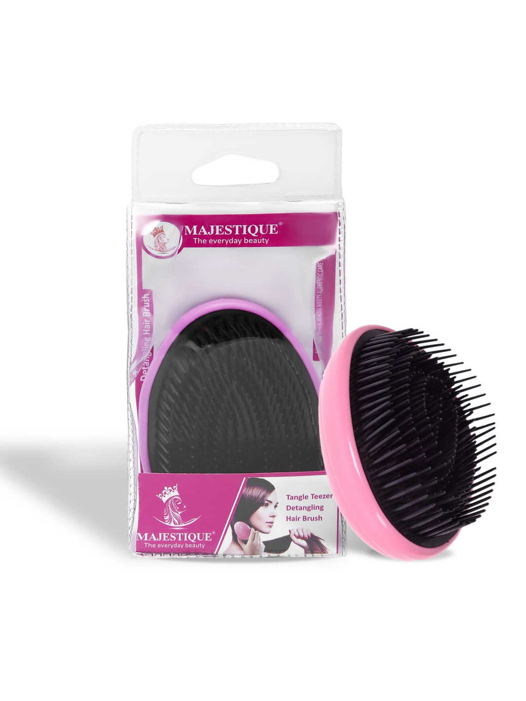 

MAJESTIQUE Egg Shaped Detangling Hair Brush, Pink