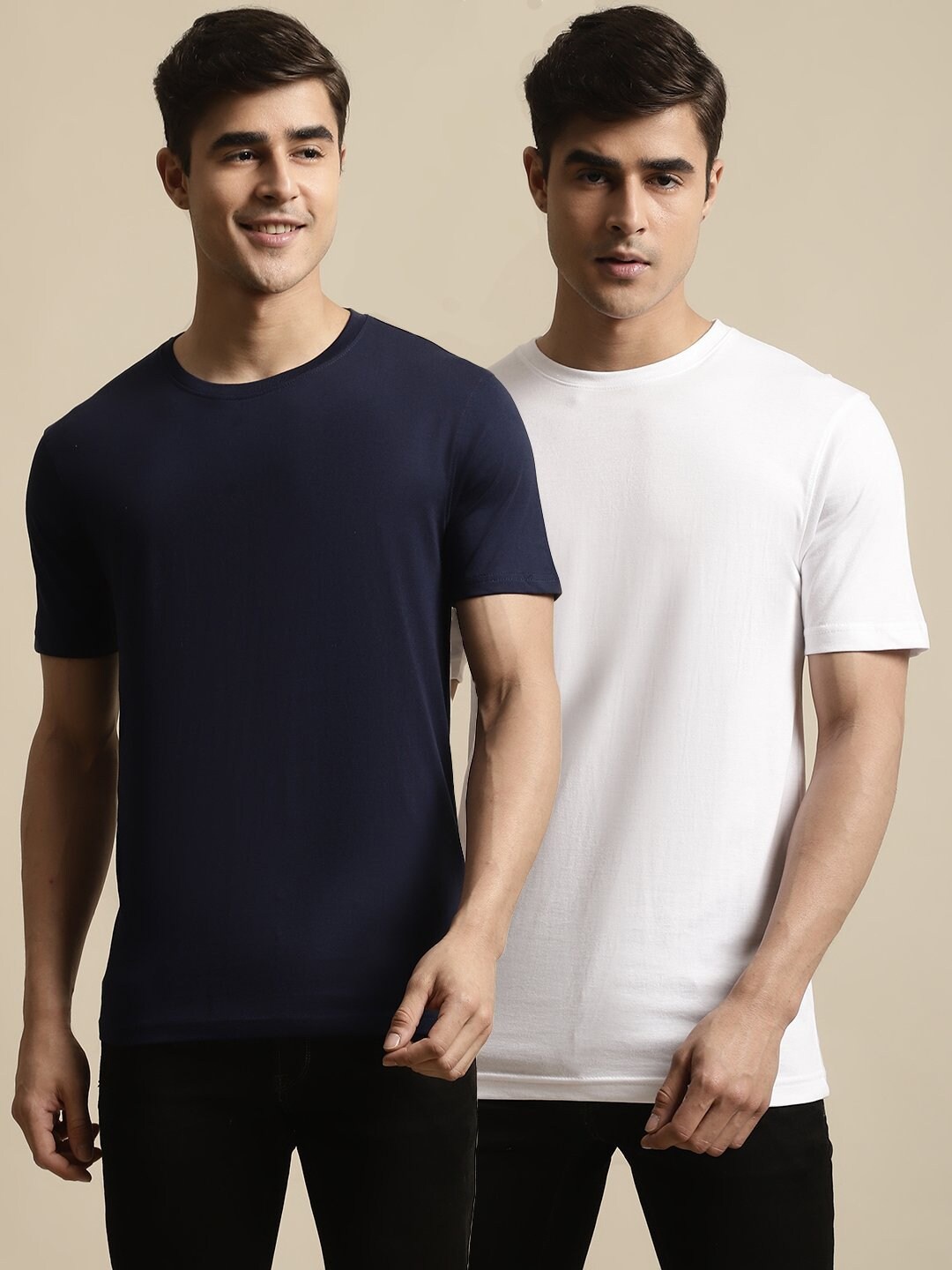 

borse lele Pack Of 2 Pure Cotton T-shirt, Navy blue