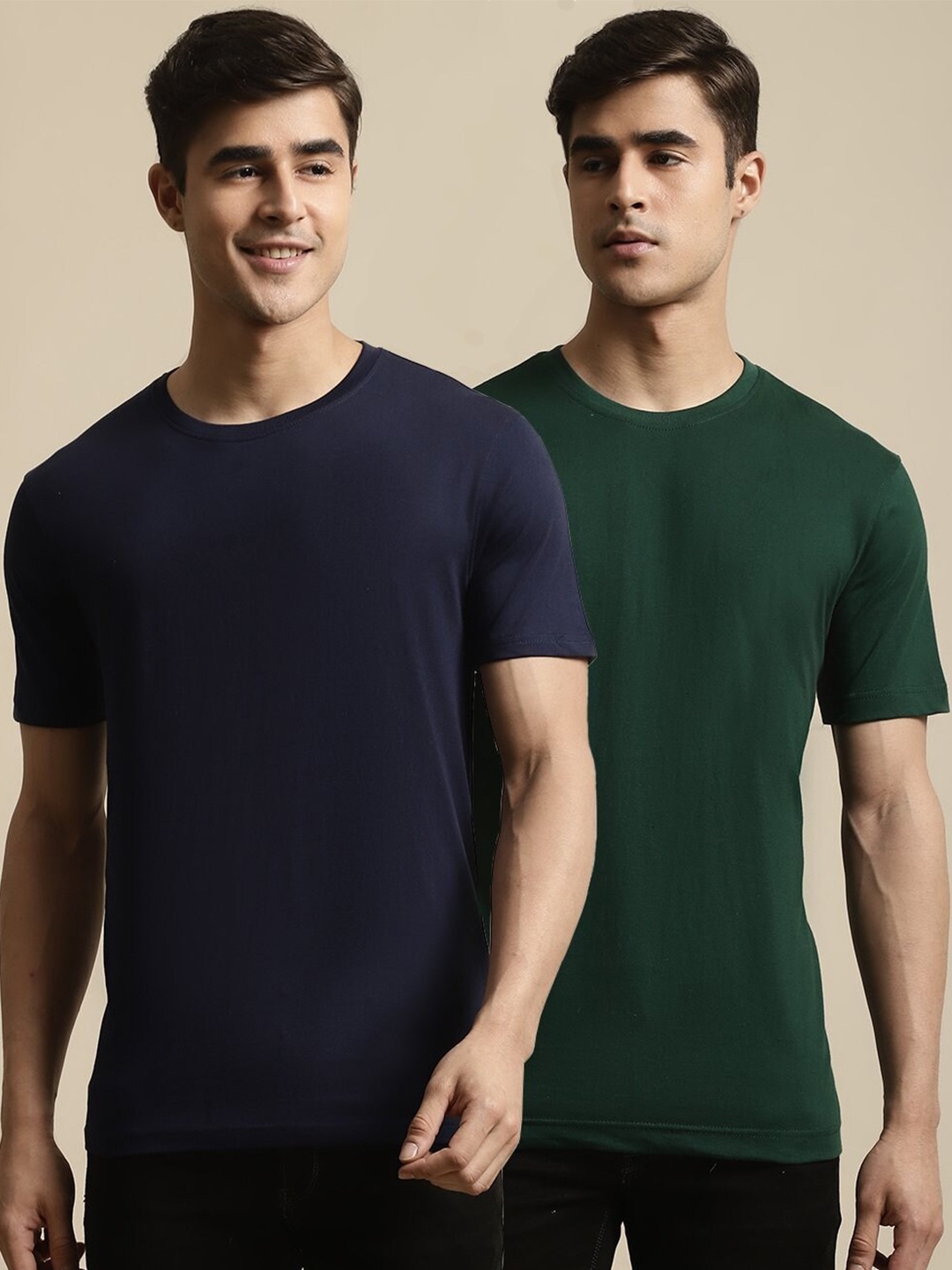 

borse lele Pack Of 2 Pure Cotton T-shirt, Navy blue