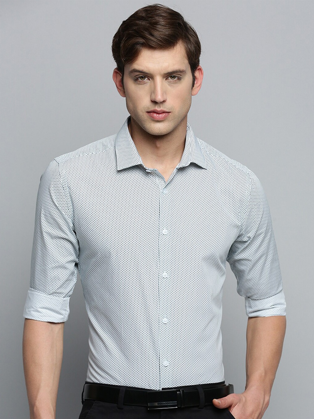 

SHOWOFF Men Classic Printed Formal Cotton Shirt, White