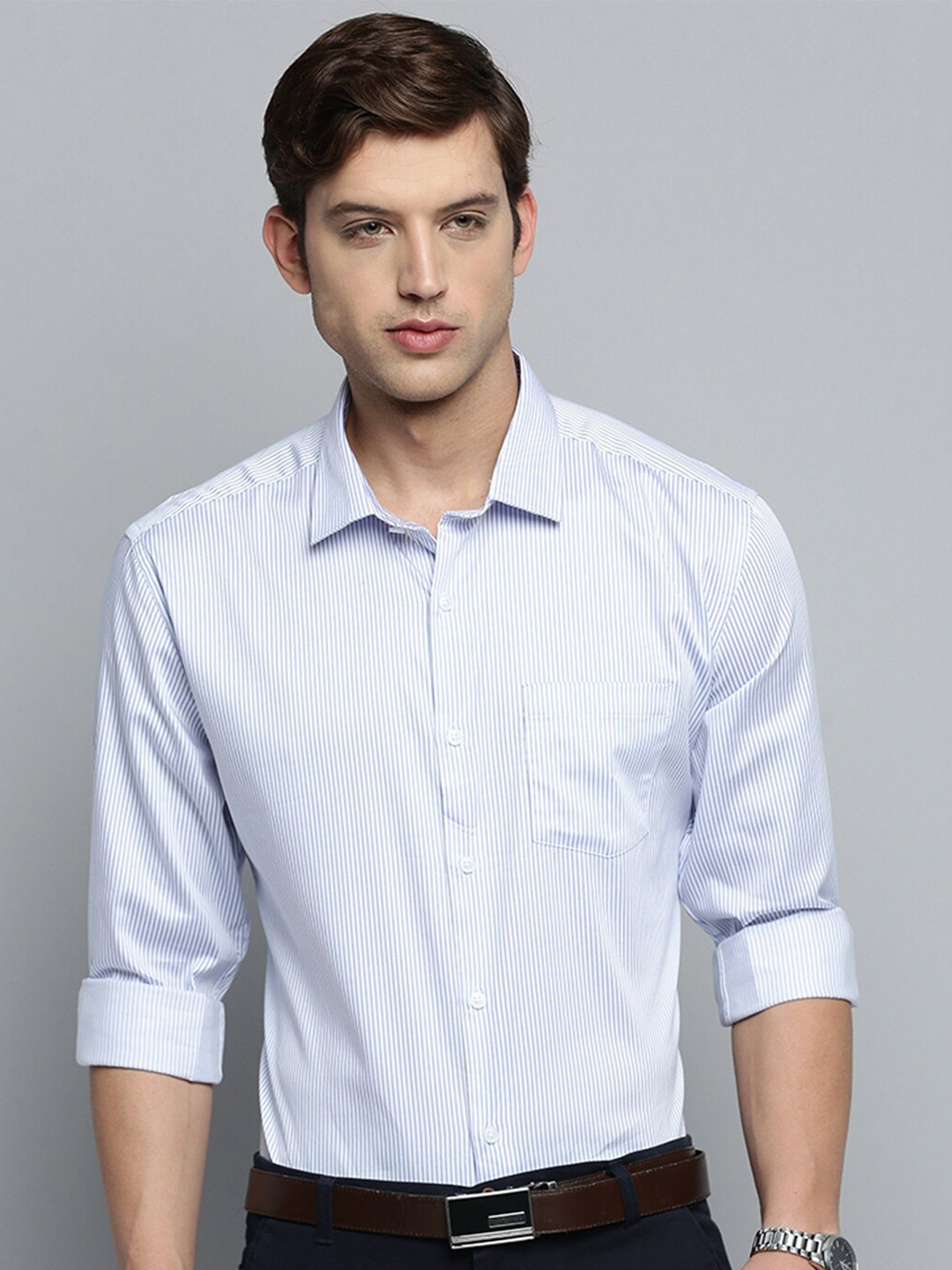 

SHOWOFF Men Striped Classic Formal Cotton Shirt, White