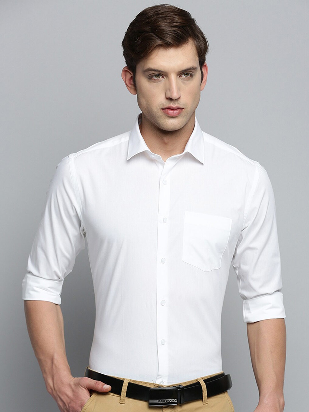 

SHOWOFF Smart Spread Collar Cotton Formal Shirt, White