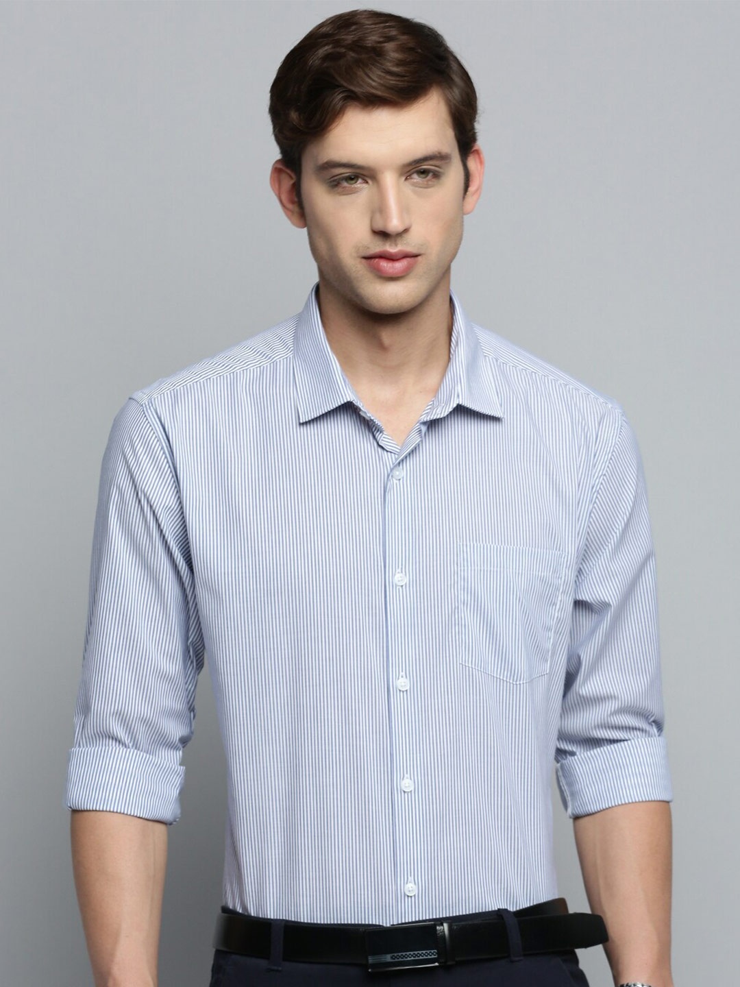 

SHOWOFF Vertical Stripes Cotton Formal Shirt, Blue