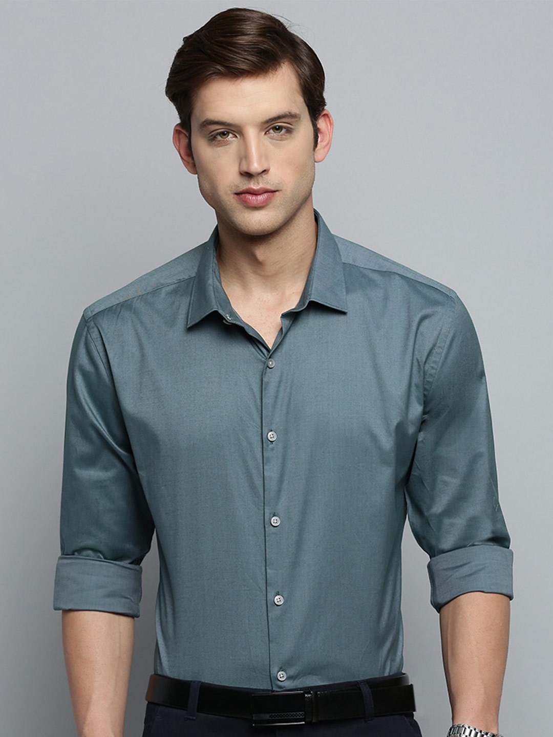 

SHOWOFF Comfort Spread Collar Formal Shirt, Grey