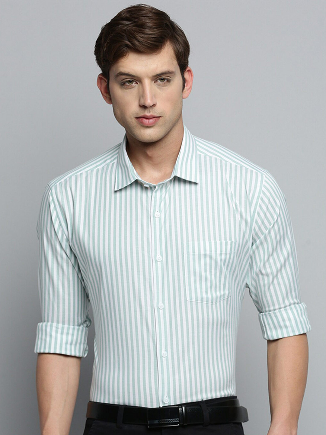 

SHOWOFF Classic Vertical Striped Striped Cotton Formal Shirt, White
