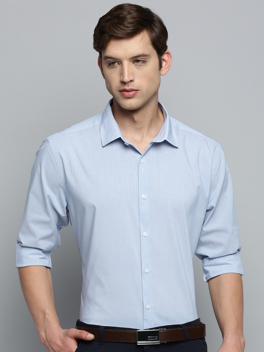 

SHOWOFF Spread Collar Cotton Formal Shirt, Blue