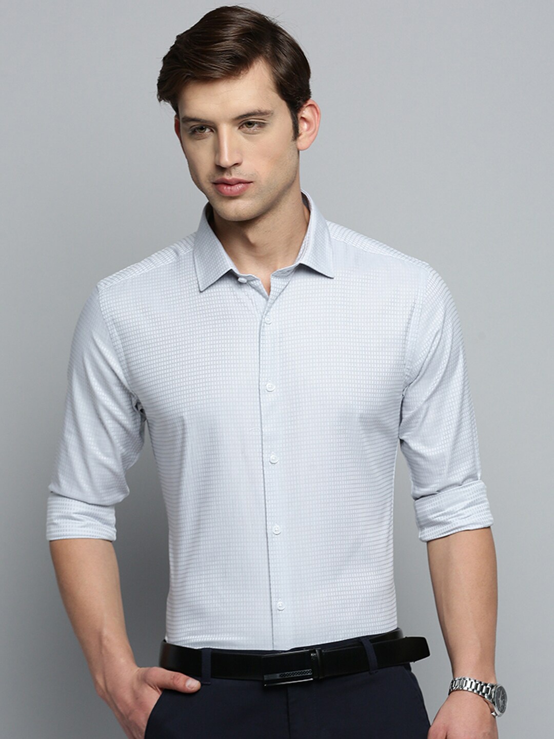 

SHOWOFF Self Design Cotton Formal Shirt, White