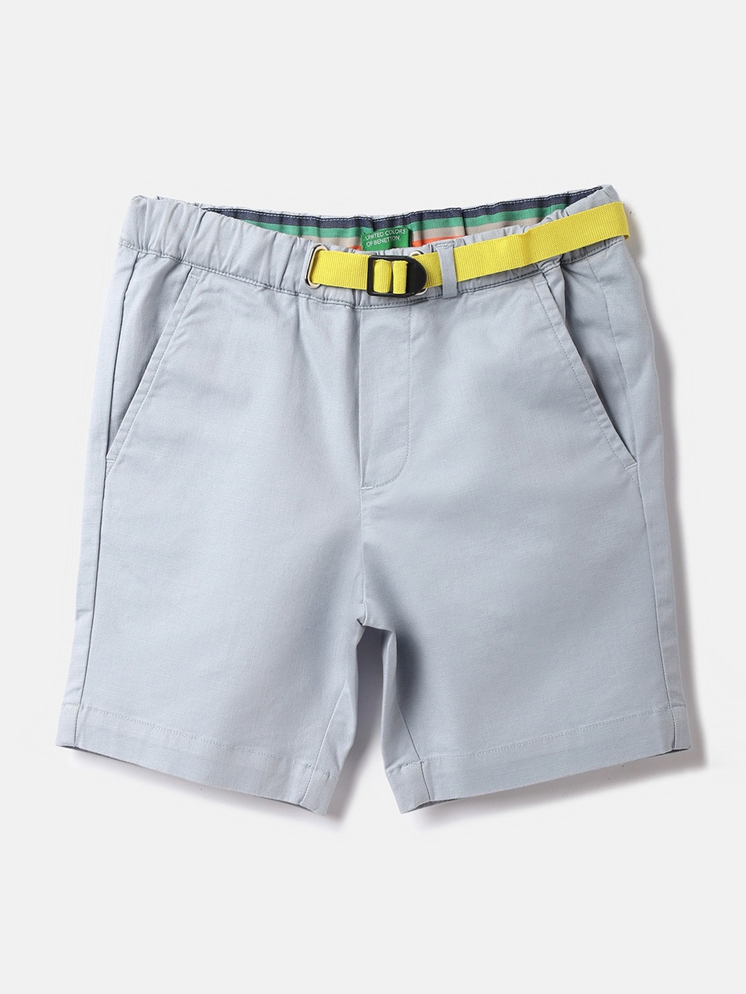 

United Colors of Benetton Boys Mid Rise Cotton Woven Shorts, Grey