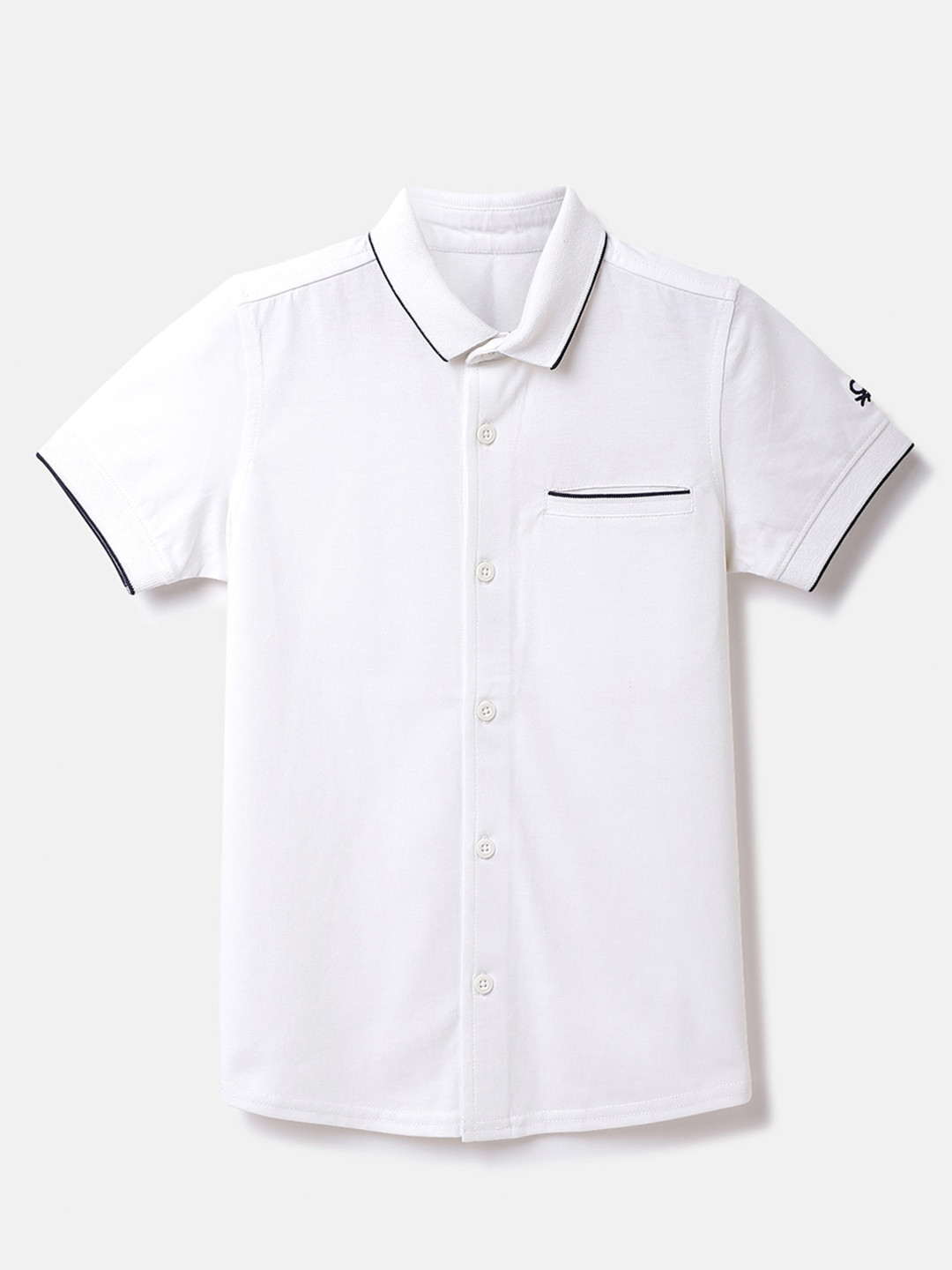 

United Colors of Benetton Boys Spread Collar Cotton Shirt, White