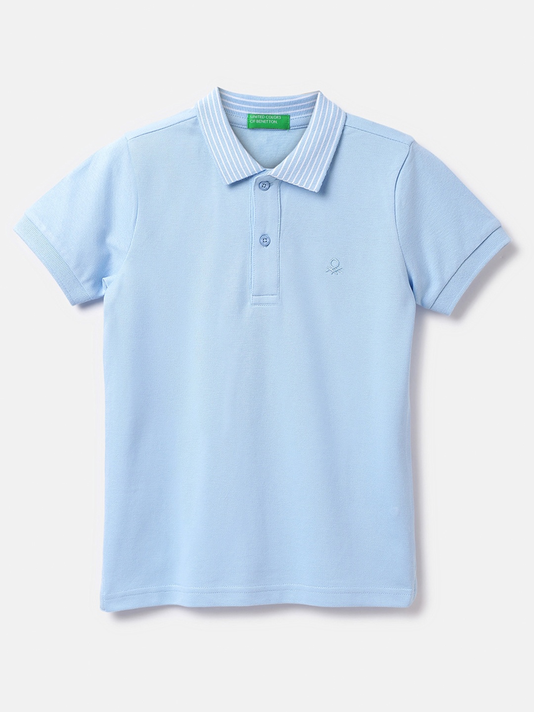 

United Colors of Benetton Boys Polo Collar Cotton T-shirt, Blue