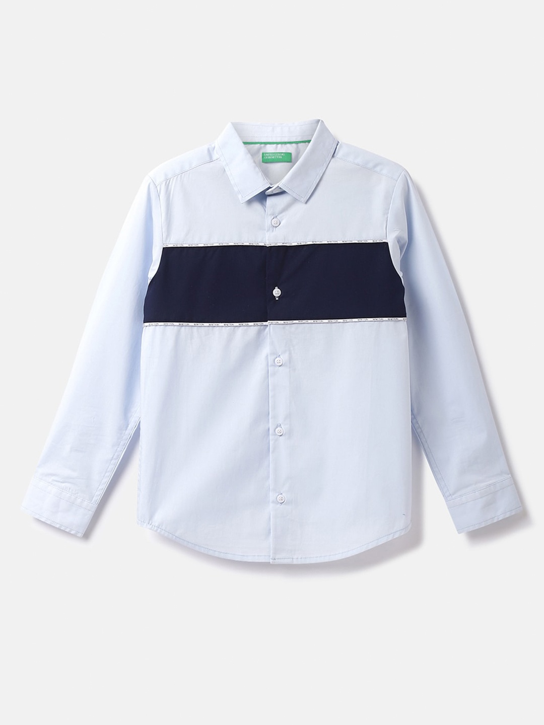 

United Colors of Benetton Boys Colourblocked Casual Shirt, Blue