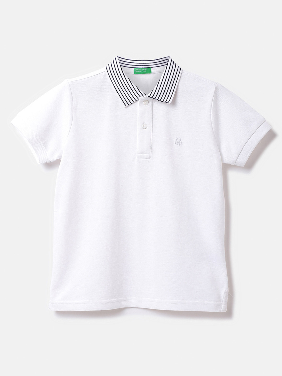 

United Colors of Benetton Boys Polo Collar Cotton T-shirt, White