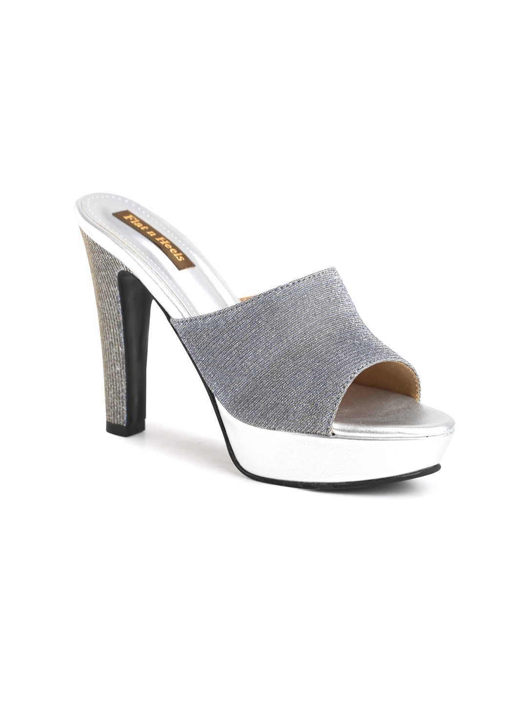 

Flat n Heels Embellished Peep Toes Platform Heels, Silver