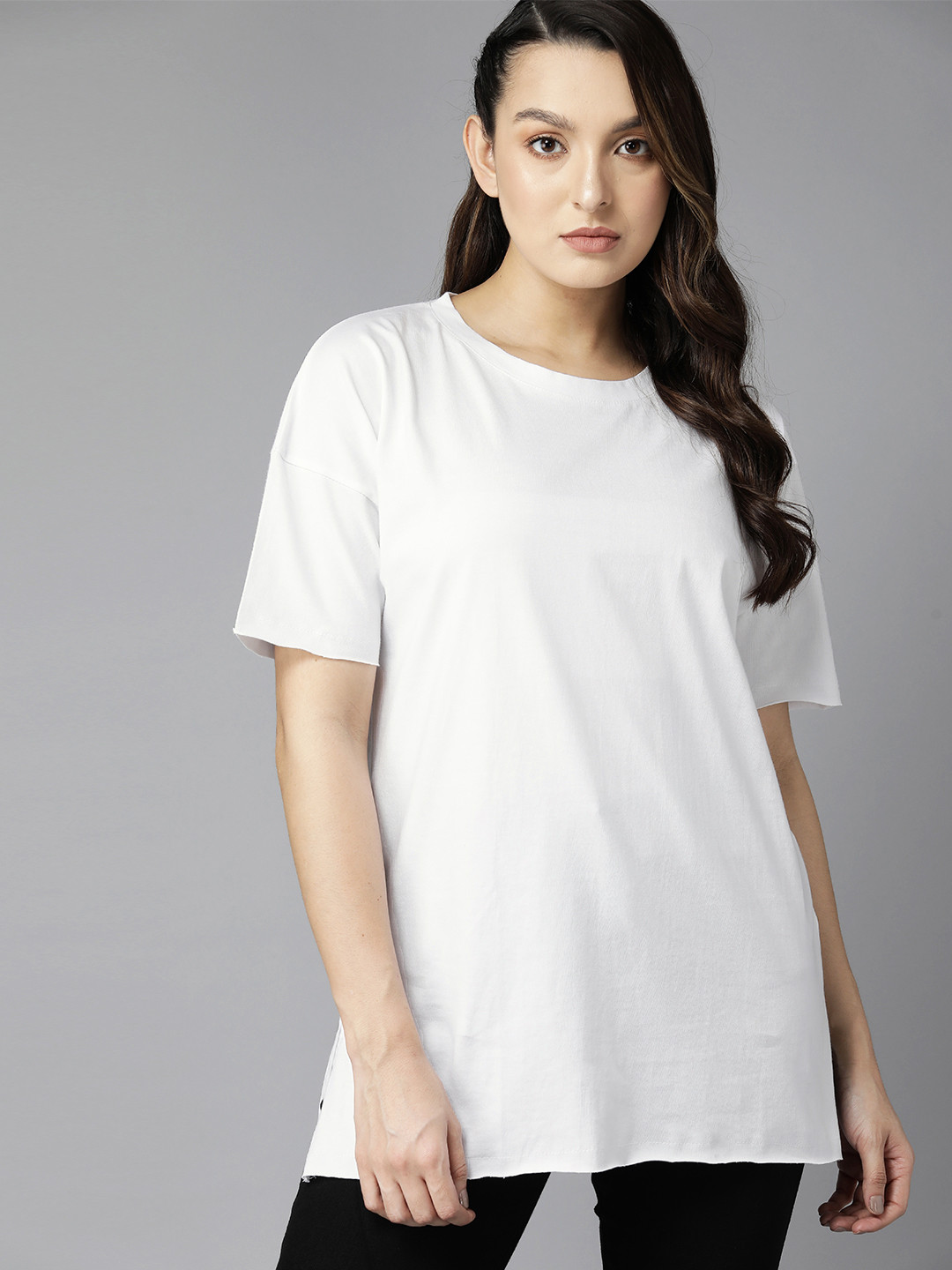 

Roadster High-Low Longline Cotton Top, White