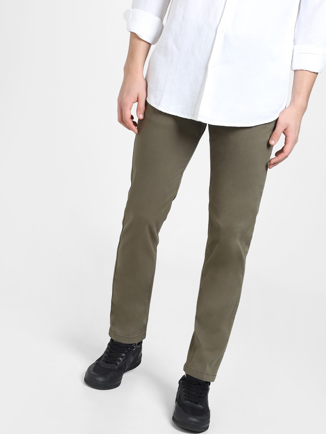 

Jack & Jones Men Mid-Rise Cotton Chinos, Green