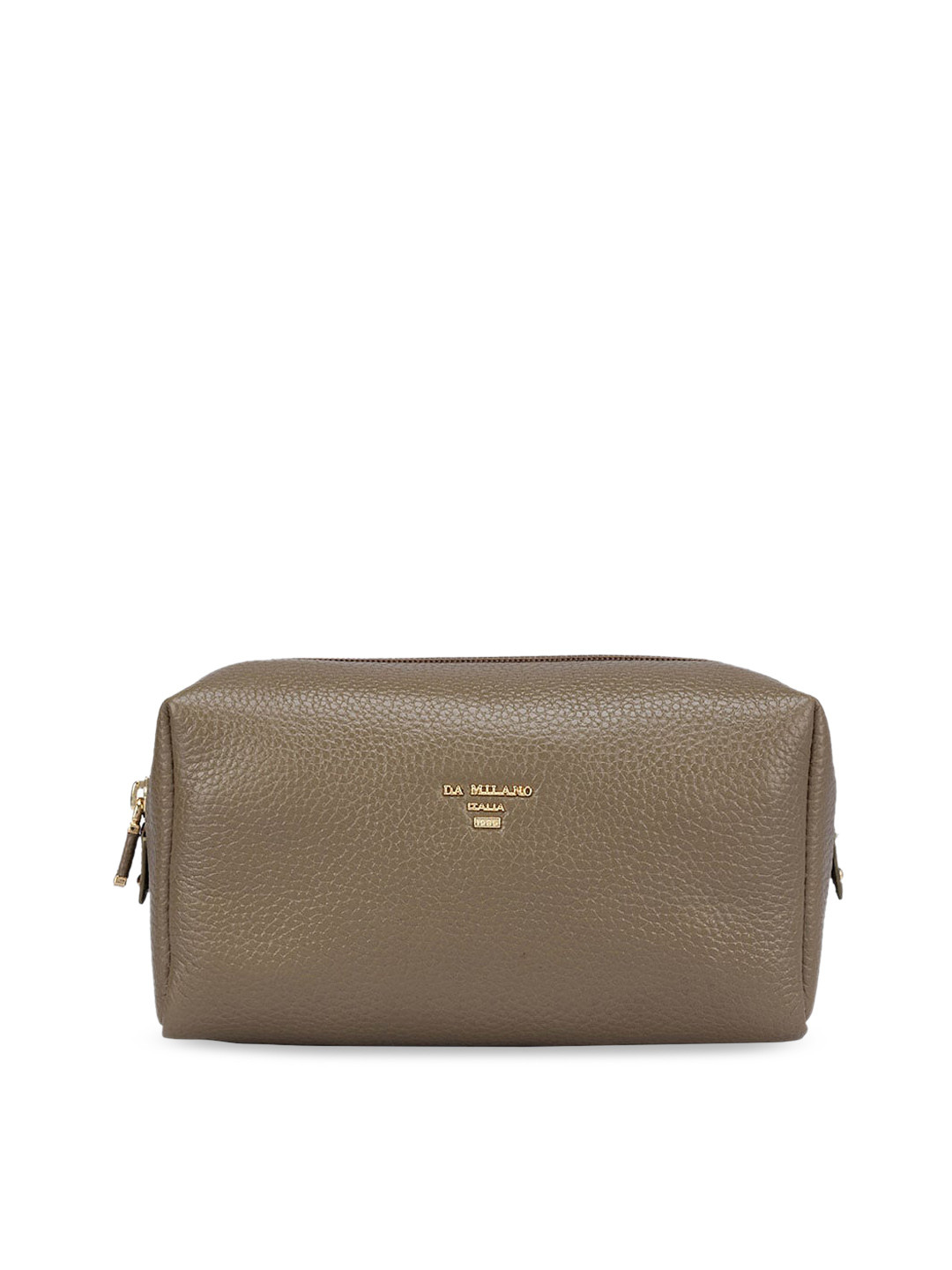 

Da Milano Men Textured Genuine Leather Travel Pouch, Olive