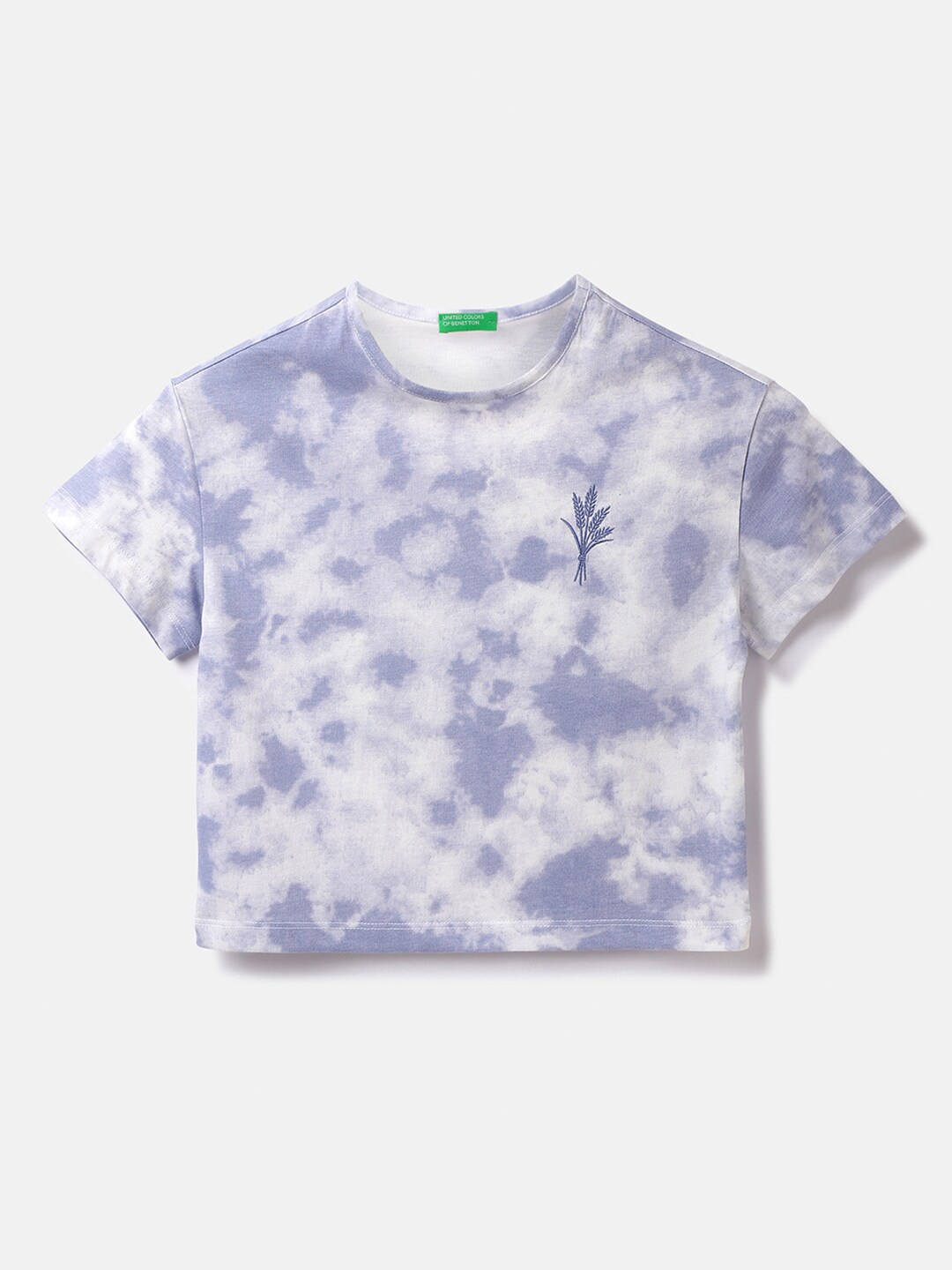 

United Colors of Benetton Girls Tie & Dye Dyed Cotton T-shirt, Blue