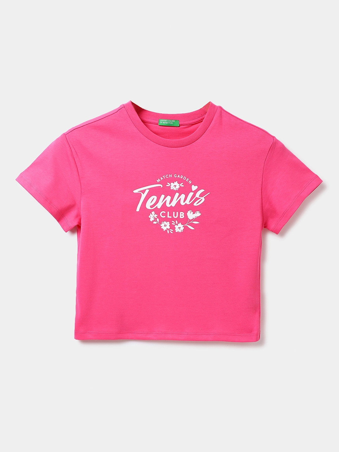 

United Colors of Benetton Girls Typography Printed T-shirt, Pink