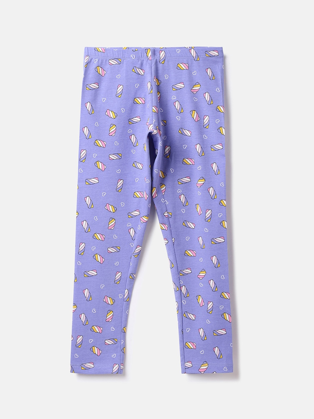 

United Colors of Benetton Girls Printed Cotton Track Pants, Purple