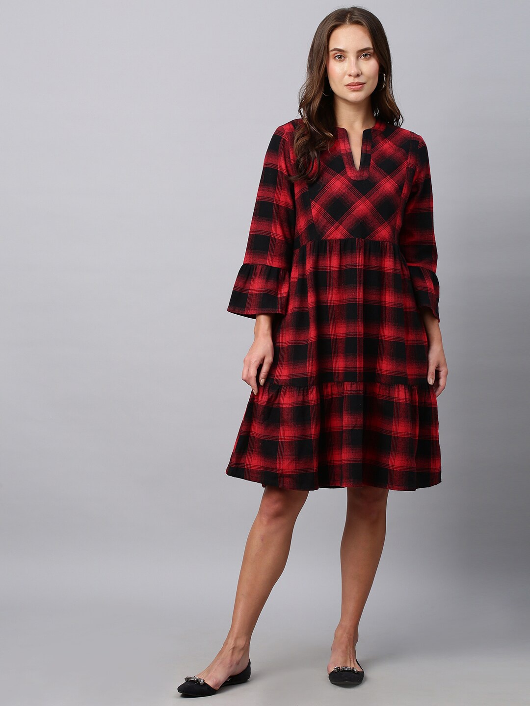 

Chemistry Red Checked A-Line Dress
