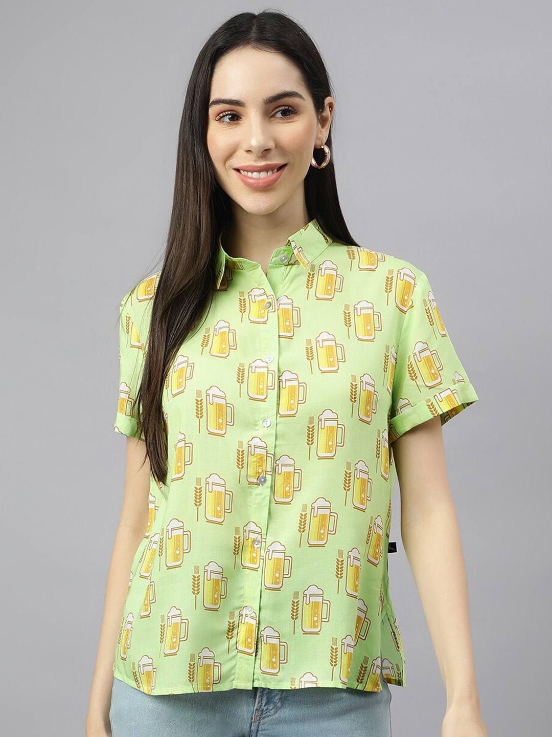 

VALBONE Classic Printed Casual Shirt, Green