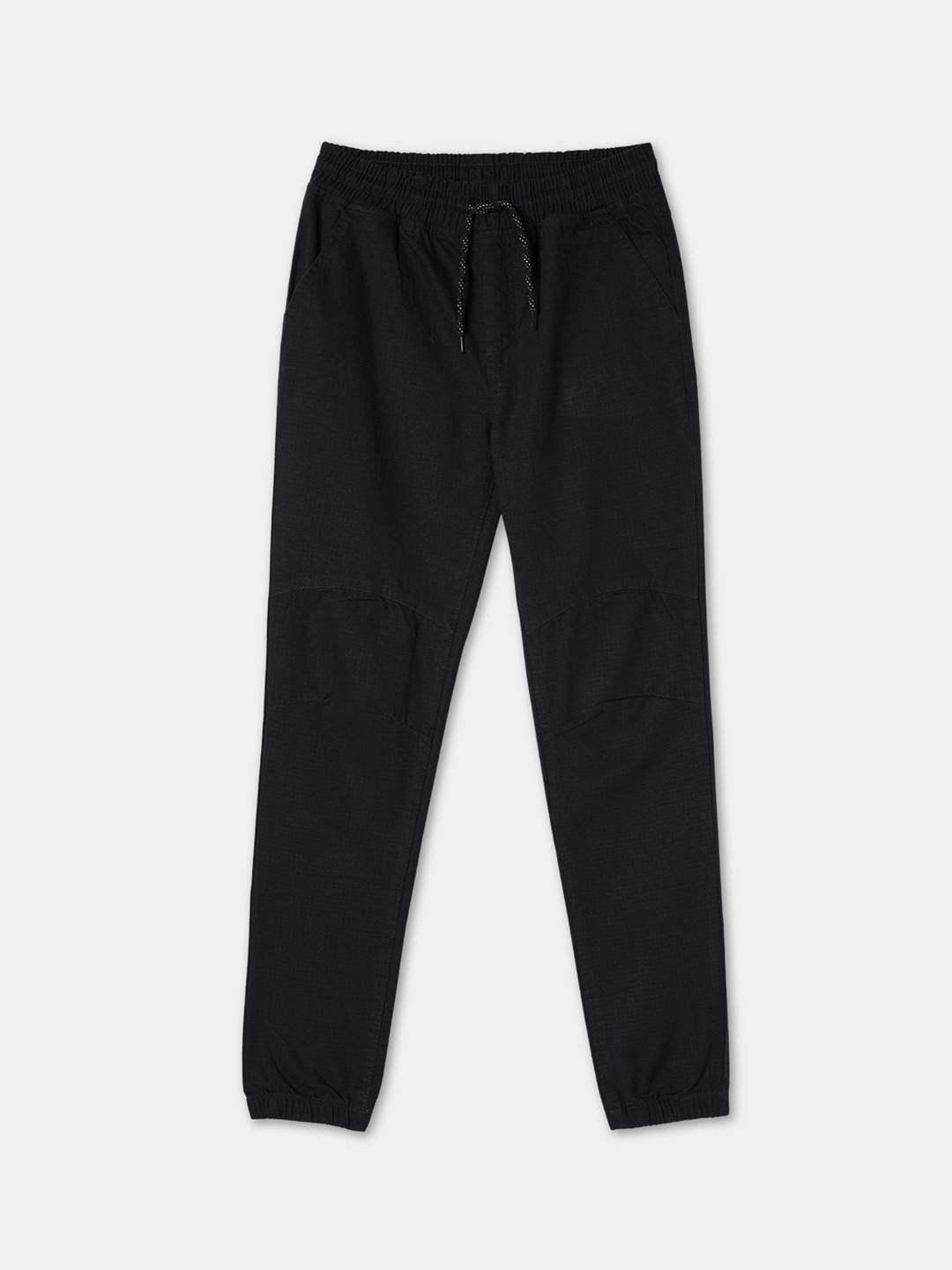 

R&B Boys Relaxed Mid-Rise Cotton Joggers, Black