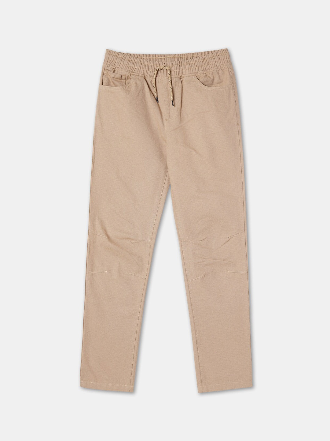 

R&B Boys Relaxed Mid-Rise Cotton Trousers, Beige