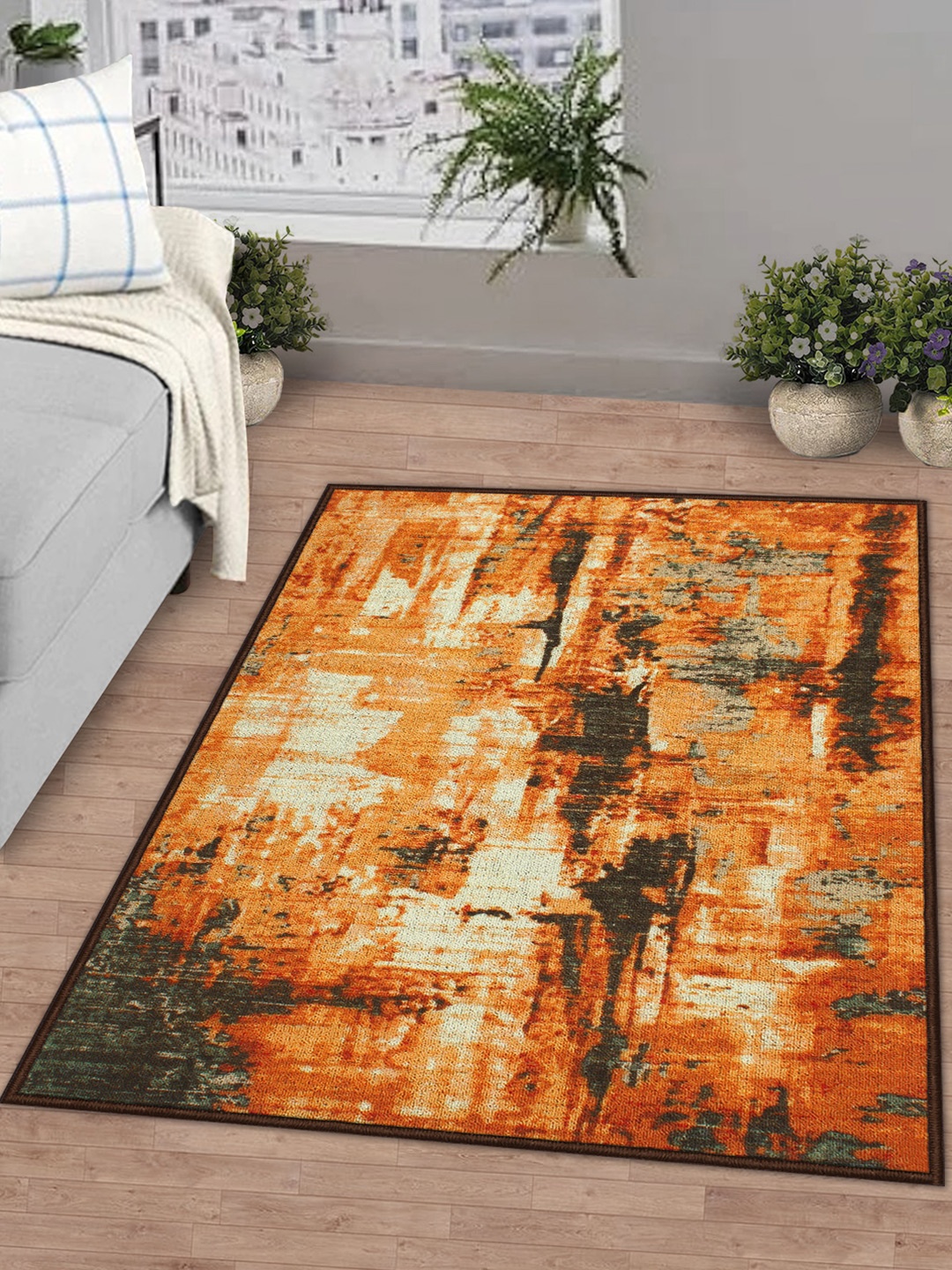 

Story@home Beige & Brown Printed Anti-skid Floor Carpet