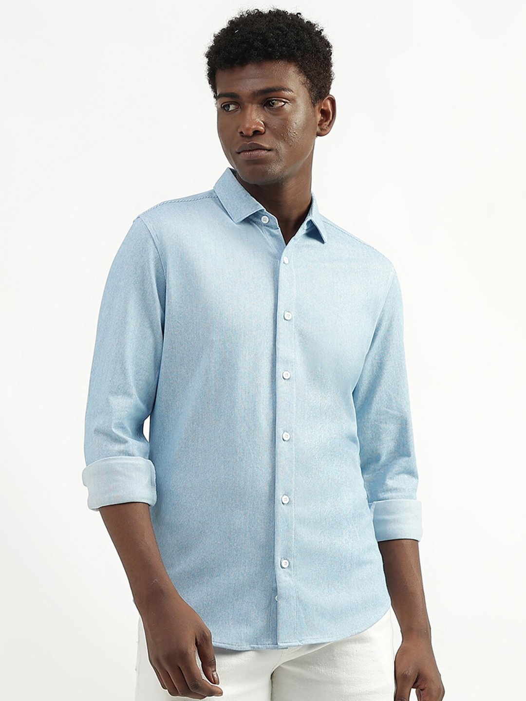 

United Colors of Benetton Striped Casual Cotton Shirt, Blue