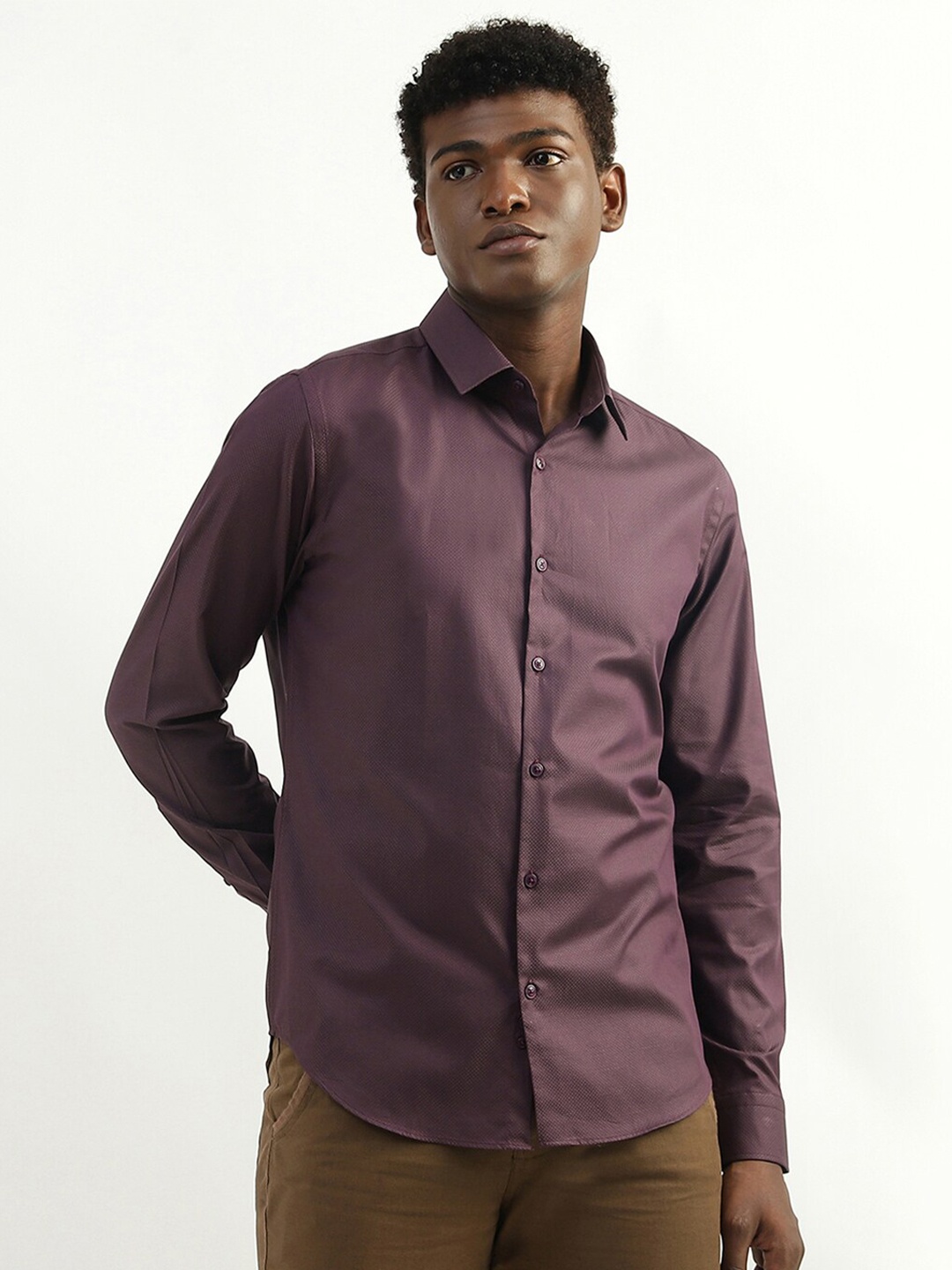 

United Colors of Benetton Slim Fit Formal Shirt, Purple