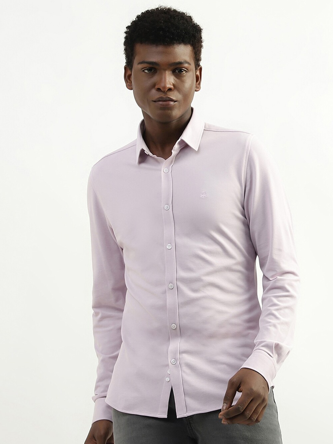

United Colors of Benetton Spread Collar Casual Shirt, Pink