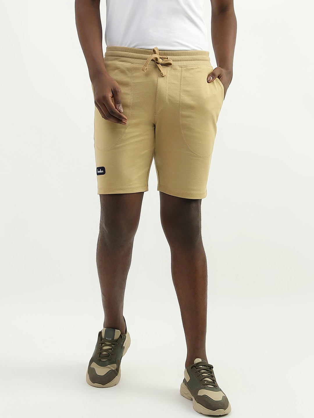 

United Colors of Benetton Men Cotton Mid-Rise Shorts, Beige
