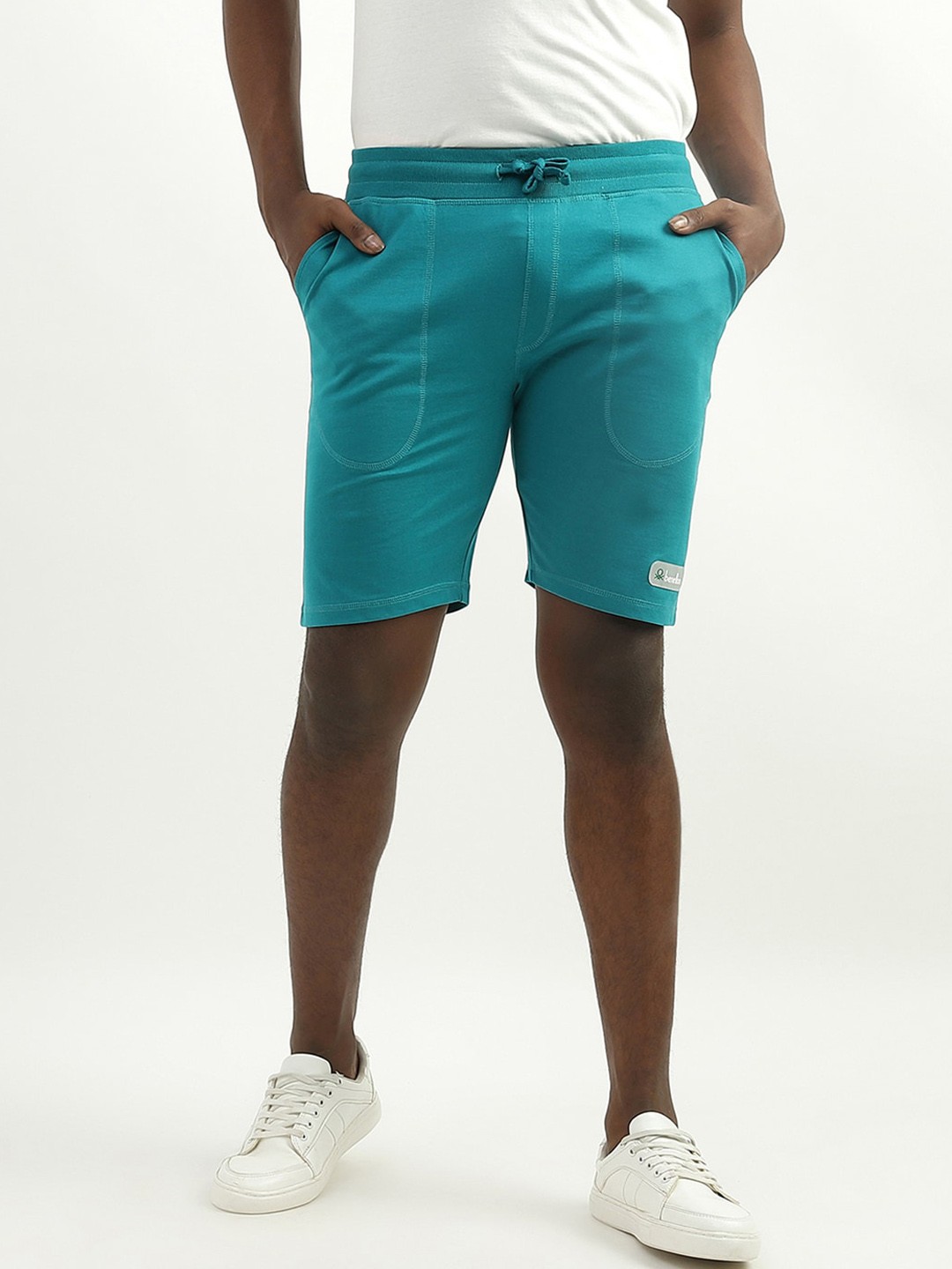 

United Colors of Benetton Men Cotton Mid-Rise Shorts, Blue