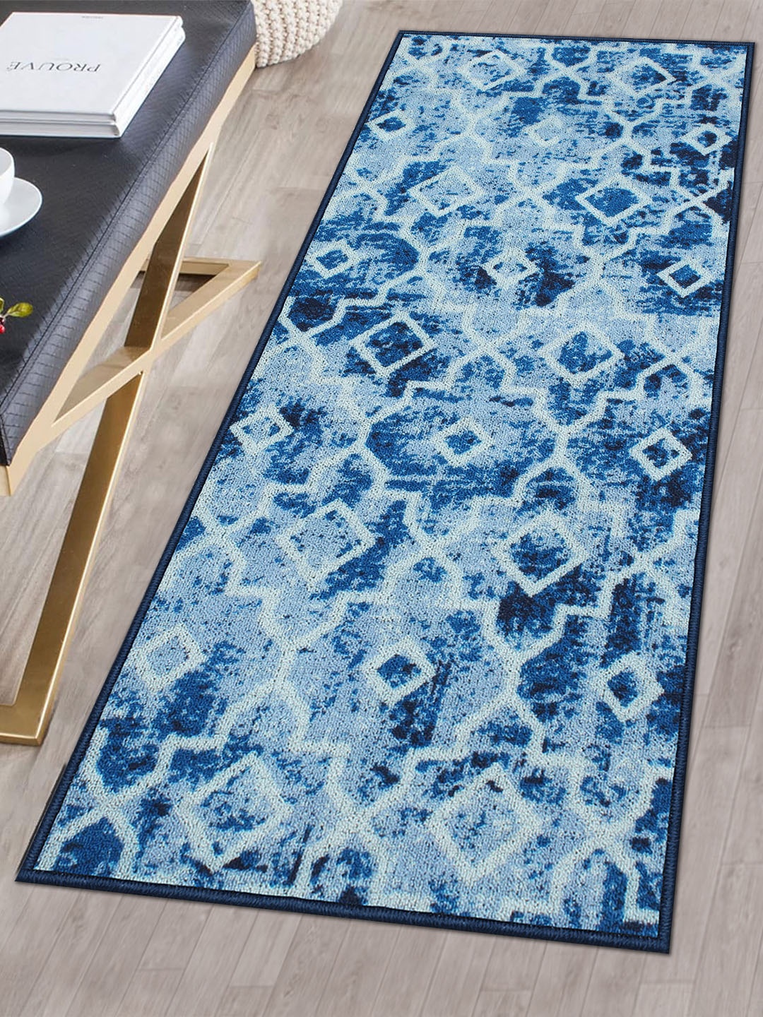 

Story@home Blue & White Printed Anti-Skid Floor Carpet