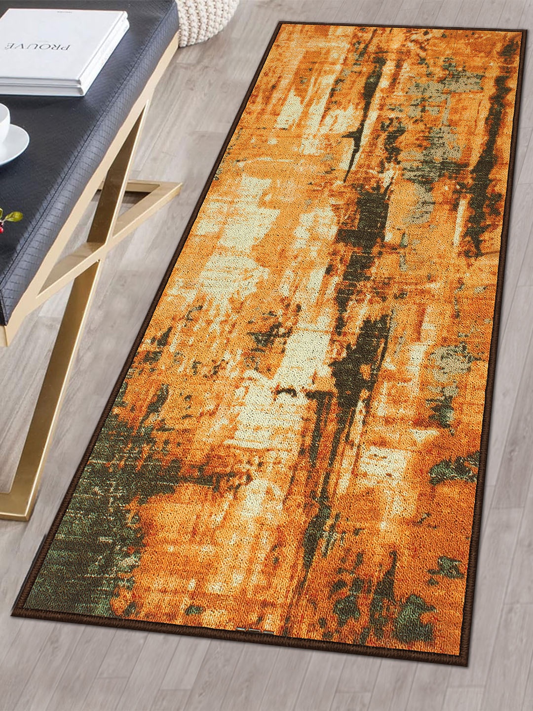 

Story@home Beige & Green Printed Anti-Skid Floor Carpet