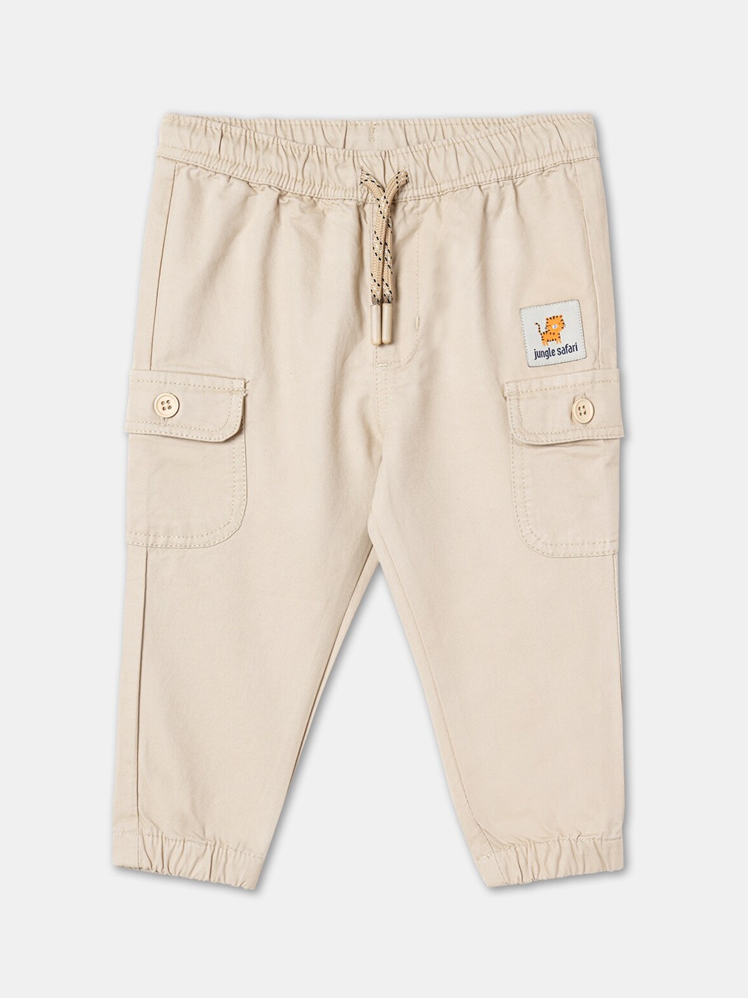 

R&B Infant-Boys Jungle Safari Printed Detail Relaxed-Fit Cotton Jogger, Beige