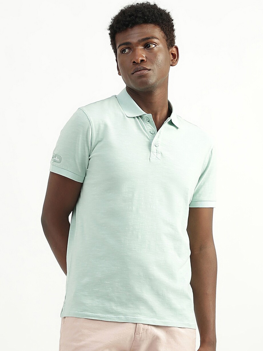 

United Colors of Benetton Polo Collar Cotton T-shirt, Green