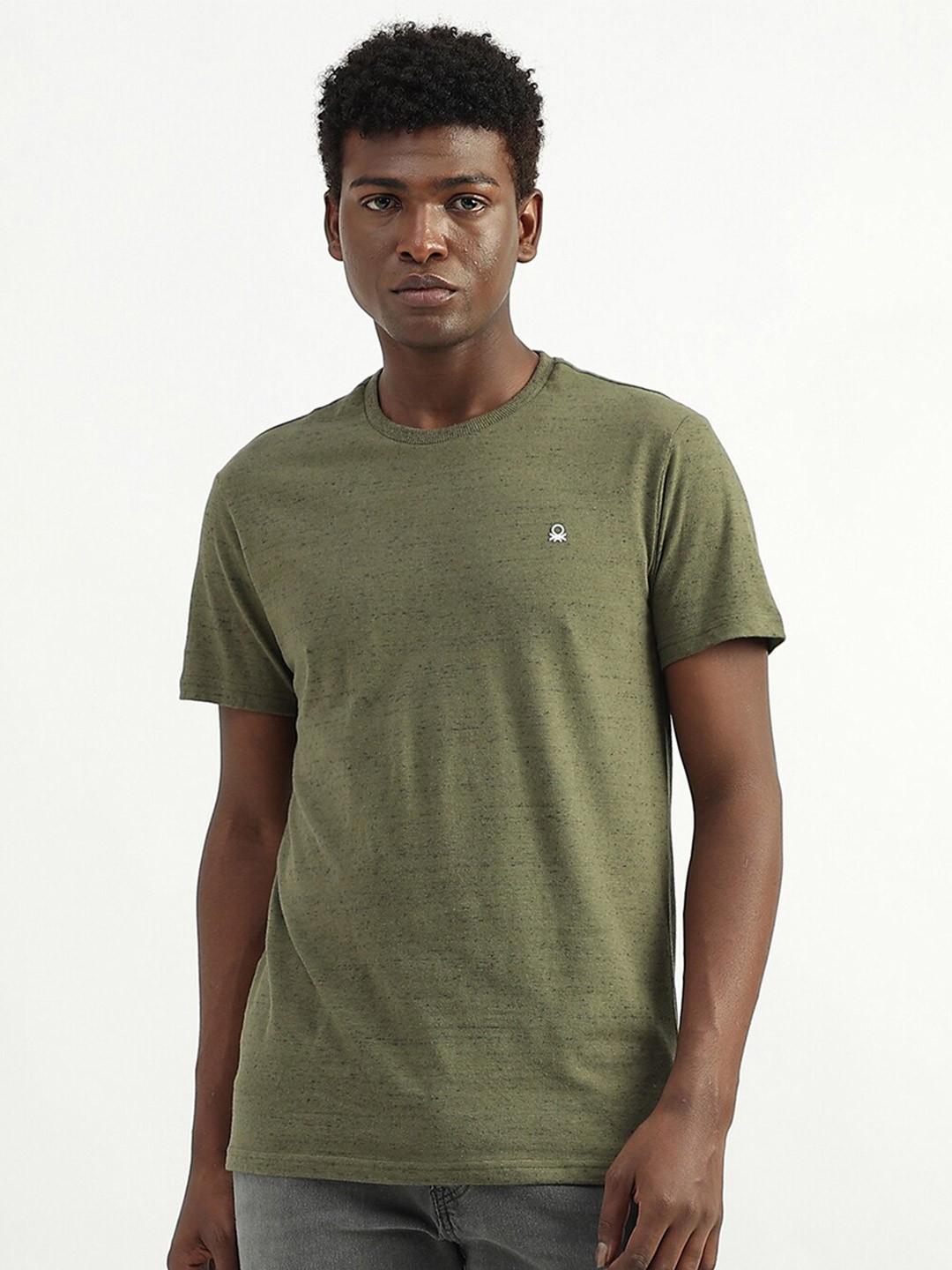 

United Colors of Benetton Regular Fit Cotton T-shirt, Olive