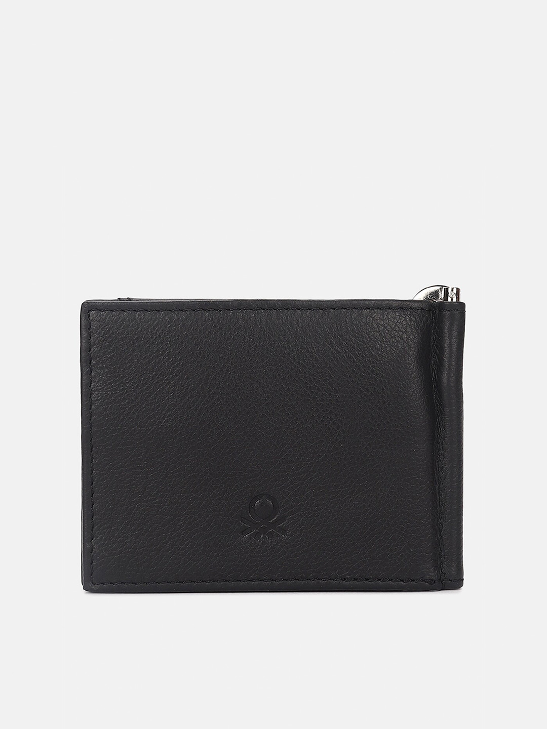 

United Colors of Benetton Men Leather Two Fold Wallet, Black