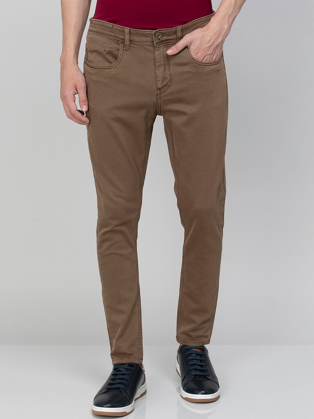 

Bossini Men Mid Rise Regular Fit Cotton Lycra Jeans, Brown