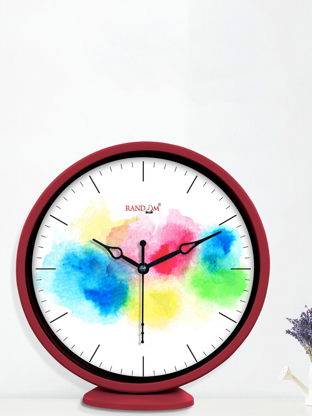 

RANDOM Holi White & Red Contemporary Wall Clock