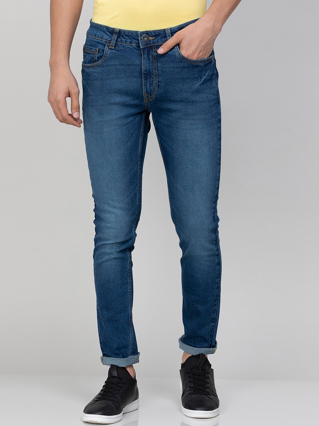 

Forca Men Skinny Fit Light Fade Stretchable Jeans, Blue
