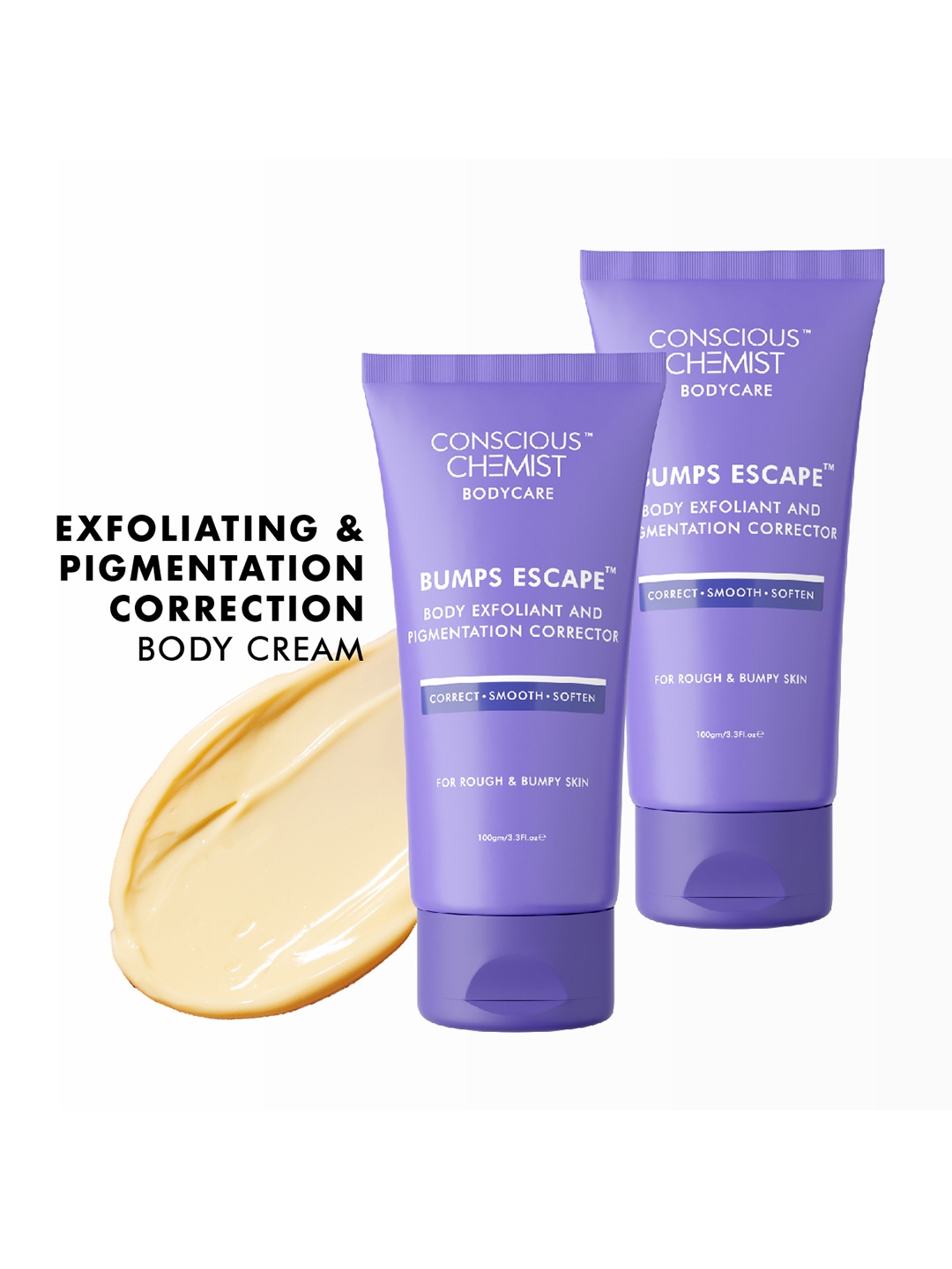 

Conscious Chemist Set of 2 Salicylic Acid Body Moisturiser for Pigmentation & Bump Removal, Purple