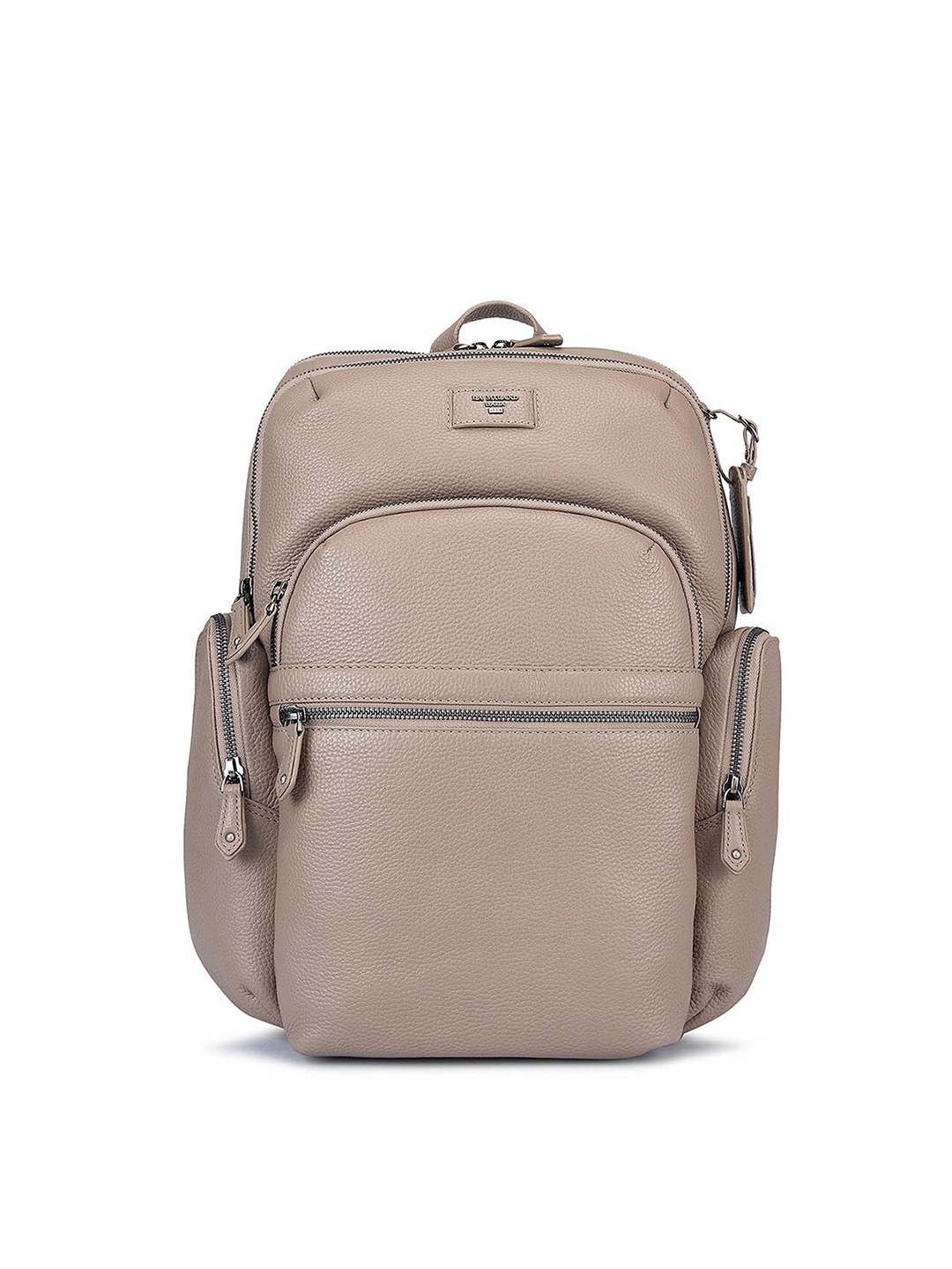 

Da Milano Men Textured Leather Medium Backpack, Grey