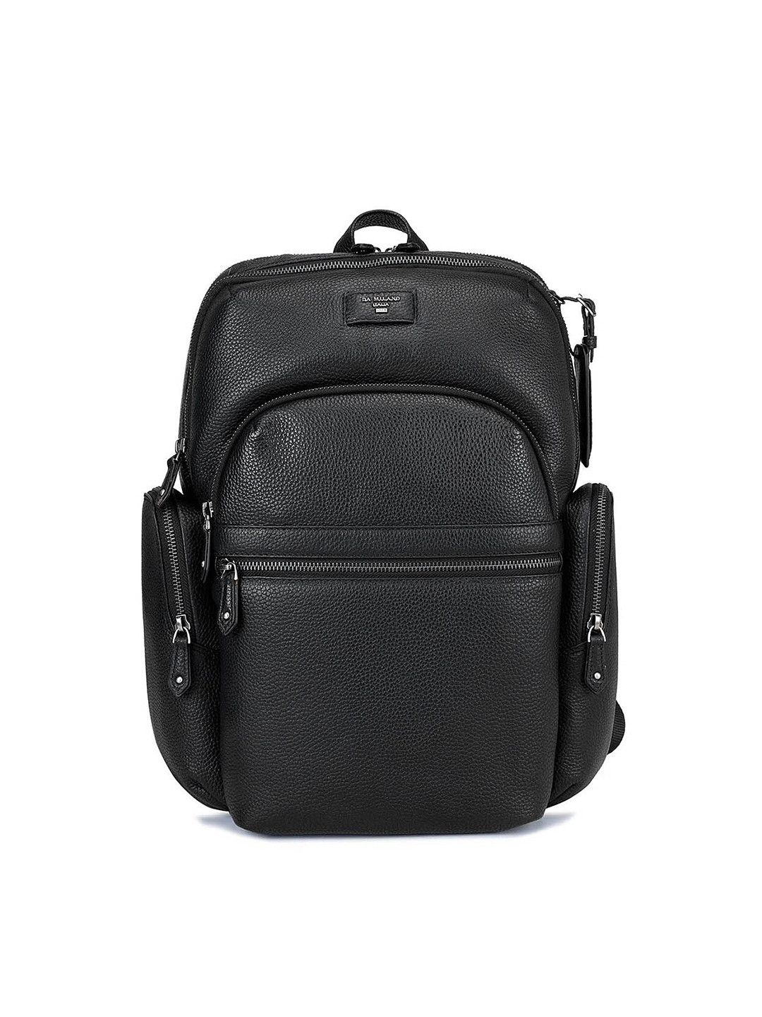 

Da Milano Men Textured Leather Medium Backpack, Black