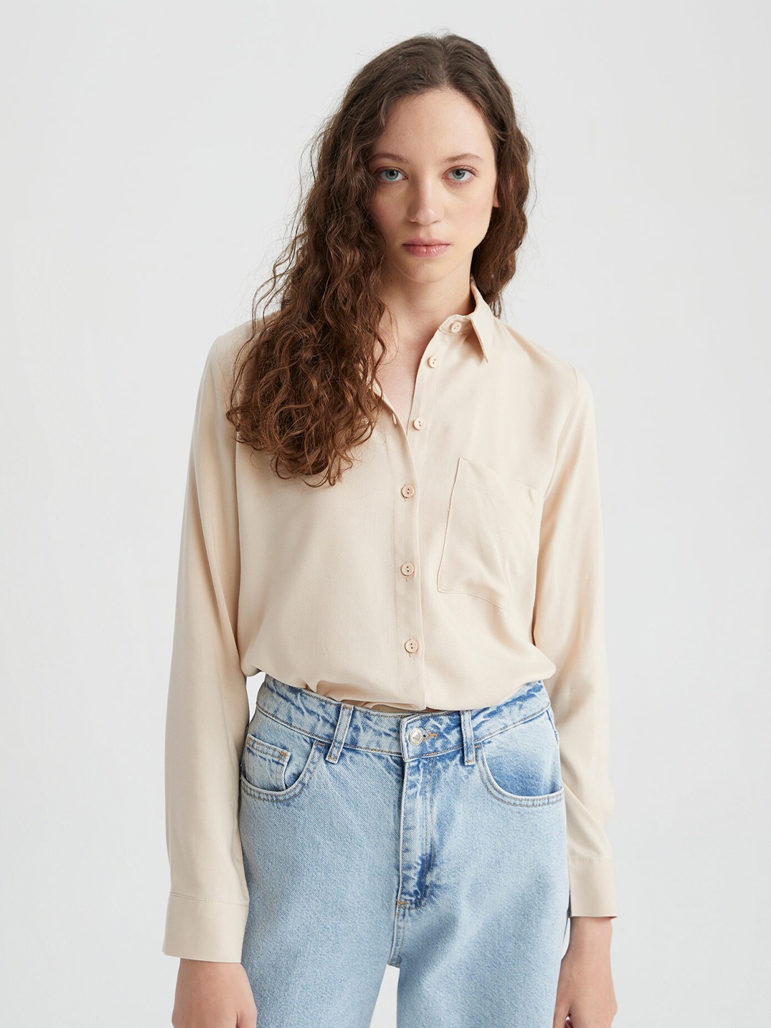 

DeFacto Women Casual Shirt, Beige