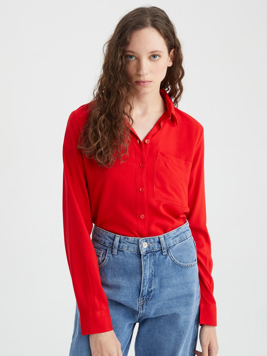 

DeFacto Women Casual Shirt, Red
