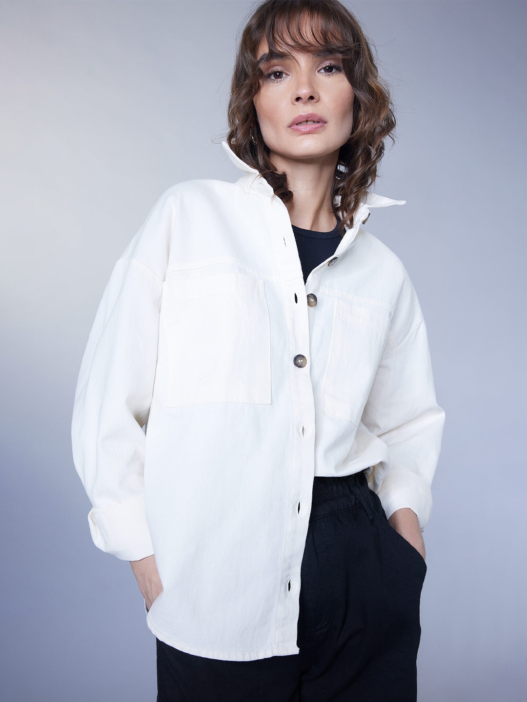 

DeFacto Women Casual Cotton Shirt, White